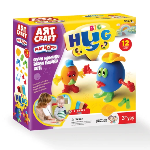 Art Craft- Big Hug Play Dough Set , 3 Colors , 150 gm , 12 pcs Art Craft- Big Hug Play Dough Set , 3 Colors , 150 gm , 12 pcs