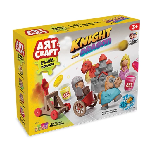 Art Craft, Knight and Dragon Play Dough Set 280g for Creative Play, Imagination Development, Sensory Enhancement and Manual Skill Learning for Kids Art Craft, Knight and Dragon Play Dough Set 280g for Creative Play, Imagination Development, Sensory Enhancement and Manual Skill Learning for Kids