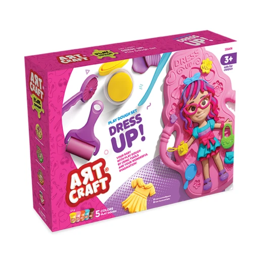 Art Craft, Baby Dress-Up Dough Set 280g for Creative Fashion Play, Doll Outfit Design, Imagination Stimulation and Fine Motor Skill Development for Kids