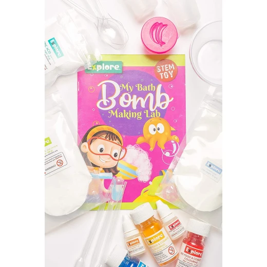 Play Craft, My Bath Bomb Making Lab for kids to create colorful scented bath bombs, enjoy fun educational experiments and learn simple chemistry with all included tools - Play Craft - Image 5