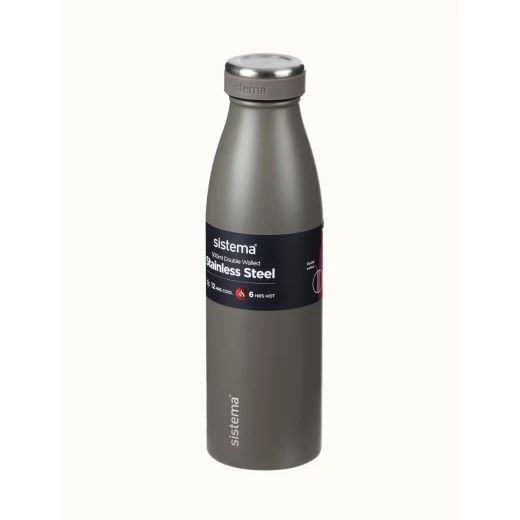 Sistema, Stainless Steel Bottle, Concrete, 500 ml - Sistema - Image 2