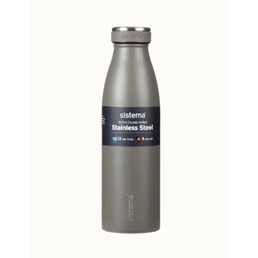 Sistema, Stainless Steel Bottle, Concrete, 500 ml Sistema, Stainless Steel Bottle, Concrete, 500 ml