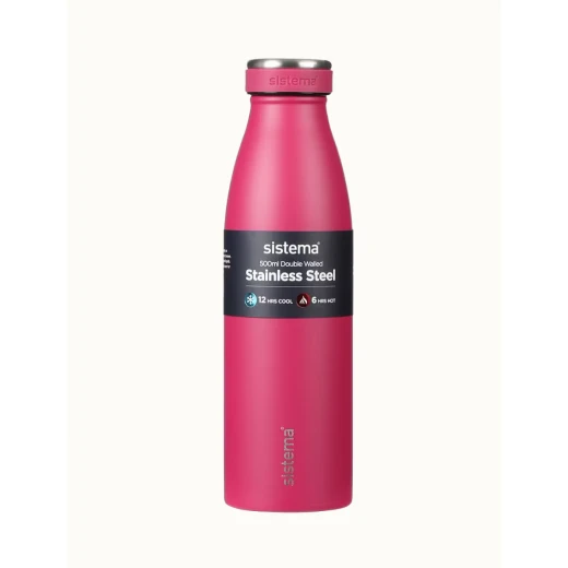 Sistema, Stainless Steel Bottle, Ruby, 500 ml Sistema, Stainless Steel Bottle, Ruby, 500 ml