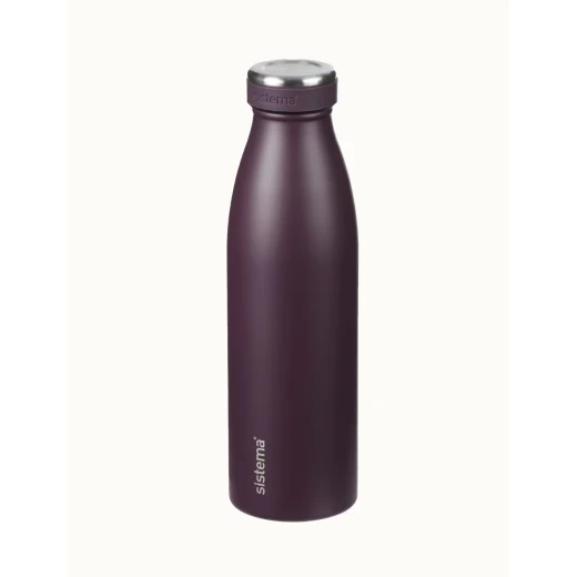 Sistema, Stainless Steel Bottle, Midnight Plum, 500 ml - Sistema - Image 3