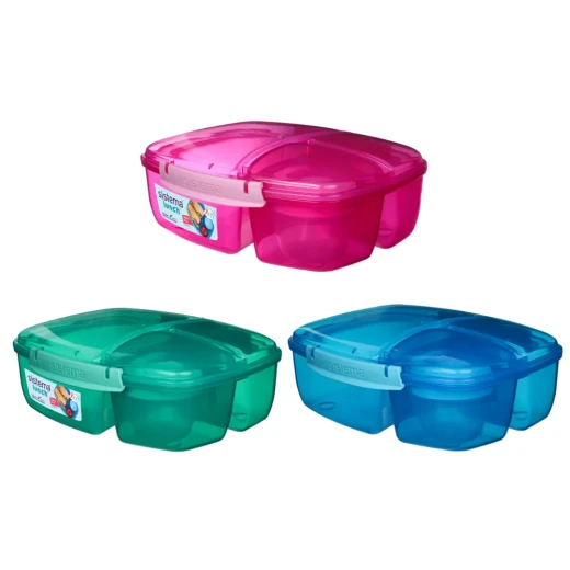 Sistema, Triple Split Lunch with Yogurt Pot, Pink, 2 L - Sistema - Image 3