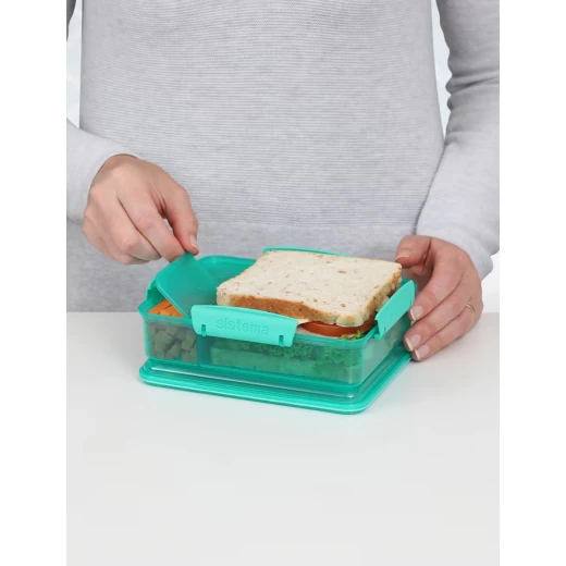 Sistema, Lunch Snack Attack Duo, Green, 975 ml - Sistema - Image 2