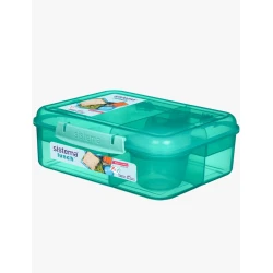 Sistema, Bento Colored Lunch Box with Yogurt Pot, Green, 1.65 L