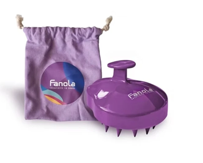 Scalp Massage Brush Scrubber Ergonomic Handle Silicone Scalp Massager for Gentle Exfoliation, Improved Blood Circulation, Relaxation and Healthy Hair Care Routine Tool - Fanola