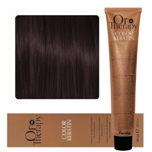 Fanola Oro Puro Ammonia free hair coloring cream No.4.5 Medium Chestnut Mahogany 