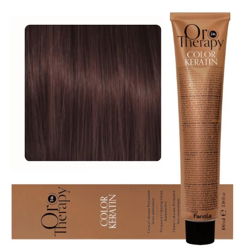 Fanola Oro Puro Ammonia free hair coloring cream, No. 5.5 Light Chestnut Mahogany Fanola Oro Puro Ammonia free hair coloring cream, No. 5.5 Light Chestnut Mahogany