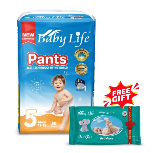 حفاضة كلوت, قياس 5, حجم 11-18 كجم, 36 كلوت من بيبي لايف حفاضة كلوت, قياس 5, حجم 11-18 كجم, 36 كلوت من بيبي لايف