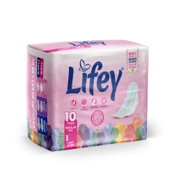Lifey with the latest global odour-control technology. Regular thin pads ideal for light flow, offering maximum protection and all-day comfort. Pack of 10 pads