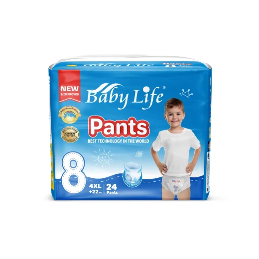 Baby Life mega maxi Pants Diapers, Size8 |+22 kg. High absorbency and leak protection to keep your baby dry, soft and gentle on sensitive skin, with a flexible design for all-day comfort Baby Life mega maxi Pants Diapers, Size8 |+22 kg. High absorbency and leak protection to keep your baby dry, soft and gentle on sensitive skin, with a flexible design for all-day comfort