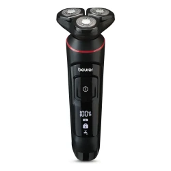 Beurer MN8X Rotary Shaver for Men, 360° Flex Head, Waterproof IPX7 Electric Razor with Precision Trimmer, Quick Charge, 100 Min Runtime, LED Display, Includes Stand & Attachments