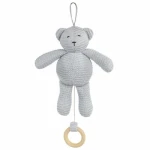 Pasito a Pasito Knitted Musical Bear – Grey Soft and Gentle Melody Toy for Babies - Pasito a Pasito