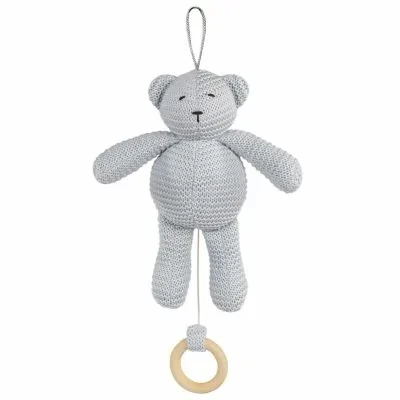 Pasito a Pasito Knitted Musical Bear – Grey Soft and Gentle Melody Toy for Babies - Pasito a Pasito - Image 2