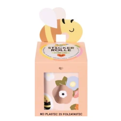 Folia Sticker Roll Flowers & Bees Theme 320 Self-Adhesive Paper Stickers with Hot Foil Accents Eco-Friendly, FSC-Certified Ideal for Scrapbooking, Gift Wrapping & Crafts (0.6–4.1 cm)