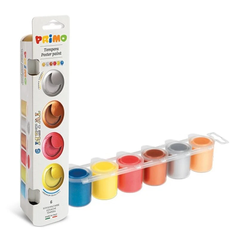 Primo Tempera Poster Paint-6*25 Ml Color Metal - Primo