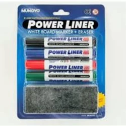Mungyo Power Liner White Board Marker+ Eraser -4 Coloer