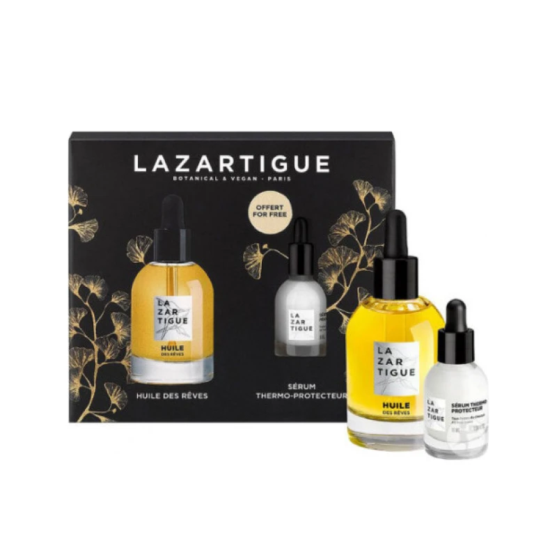 Lazartigue Dream Oil leave in rich in botanical oils 50ml + Heat protect serum10ML seals split ends and protects from heat up to 230c - Lazartigue
