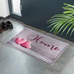 Astra Pure & Soft  Doormat - Home Hearts Silver 50x70cm