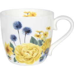 Konitz Gardening 425ml Mug - White & Yellow