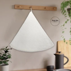 Equart Round Kitchen Towel - Cream 80cm