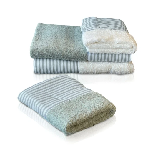 RR 4-Piece Towel Set - Gray & White - RR - Image 2