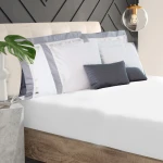 Givi Lulu Brompton 3-Piece Queen-Size Fitted Sheet Set - White & Taupe - Givi Lulu