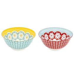 Easy Life Daisy 2-Piece 15cm Bowl Set in Box - Multicolored