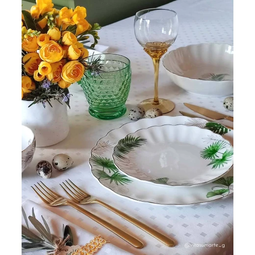 طبق عشاء 26 سم من Easy Life Exotique - أبيض وأخضر - ايزي  لايف - Image 4