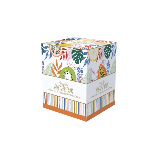 طقم كوب بمصفاة وغطاء 350 مل بعلبة من Easy Life Tutti Frutti - ألوان متعددة - ايزي  لايف - Image 3