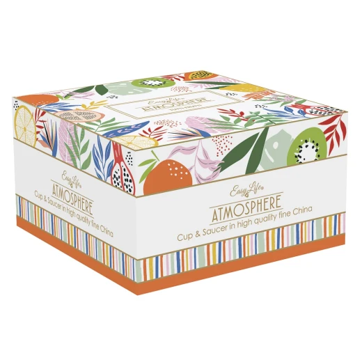 طقم فنجان شاي قطعتين 400 مل بعلبة من Easy Life Tutti Frutti - ألوان متعددة - ايزي  لايف - Image 3
