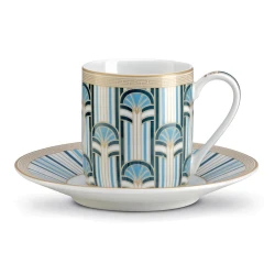 Easy Life Liberty 80ml 4-Piece Cups & Saucers Set in Box - Blue