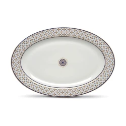 Easy Life Charles Serving Platter - Blue & Gold 36x24.5cm