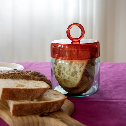 Easy Life 1L Glass Jar with Lid - Red & Blue - Easy Life - Image 2