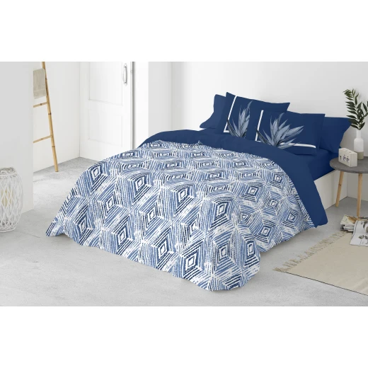 طقم بيت لحاف بدون حشوة مجوز 4 قطع من ARMN Solano - أزرق Rhombus Floral - ارمن - Image 2