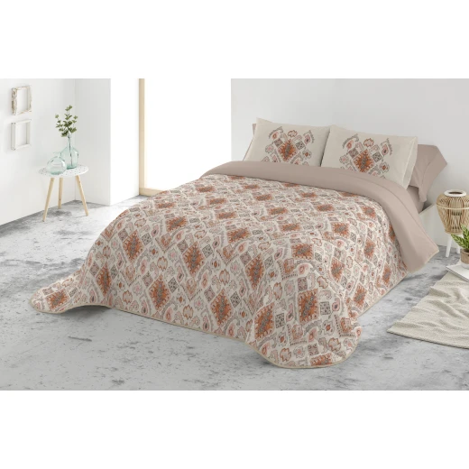 طقم لحاف مفرد 3 قطع من ARMN Solano - بيج وبرتقالي Ikat - ارمن - Image 2
