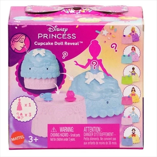 Disney Princess Cupcake Reveal Small Doll – Collectible Surprise Fashion Doll with Dessert-Themed Outfit for Kids Ages 3+ - Disney princess