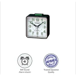 ساعة منبّه صغيرة موديل TQ-369-1DF لون أسود, بطارية مشمولة,  تصميم مدمج مثالي للسفر أو المكتب من كاسيو - كاسيو