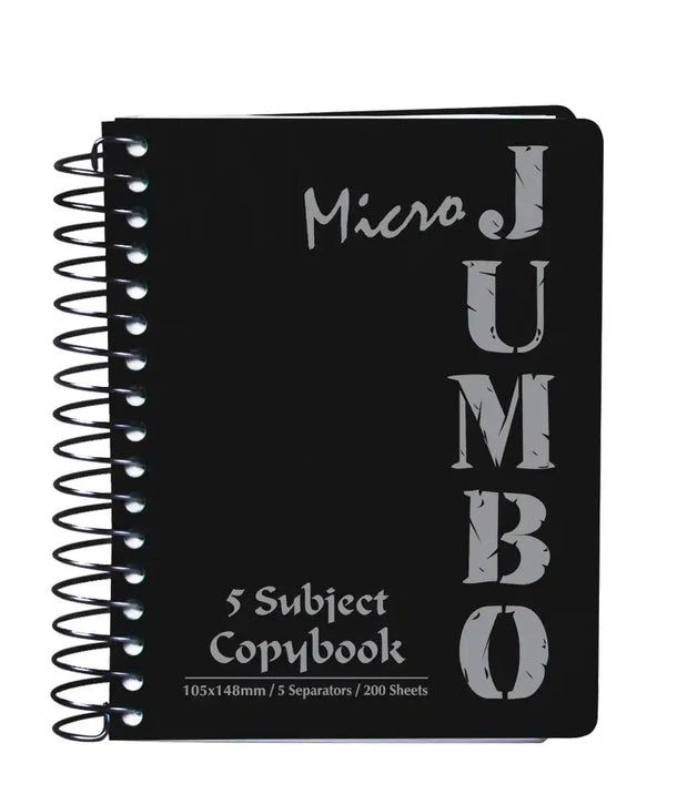 Micro Jumbo 5-Subject Copybook 200 Sheets Black color