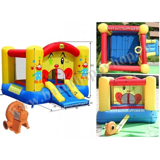 نطاطية هابي هوب 9201 – تصميم المهرج مع زحليقة وسلة نطاطية هابي هوب 9201 – تصميم المهرج مع زحليقة وسلة