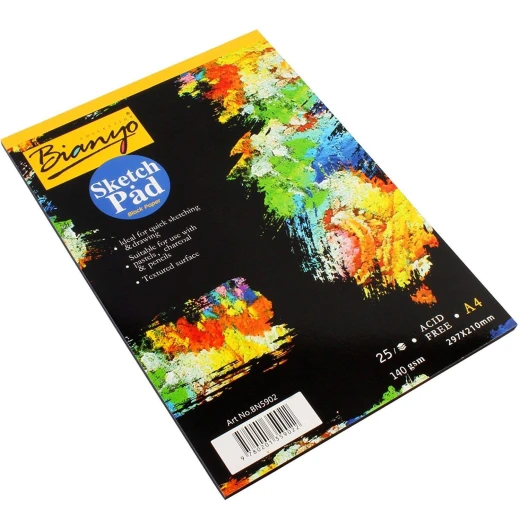 دفتر رسم بيانوي سكيتش باد حجم 4، 25 ورقة، 140 جرام دفتر رسم بيانوي سكيتش باد حجم 4، 25 ورقة، 140 جرام