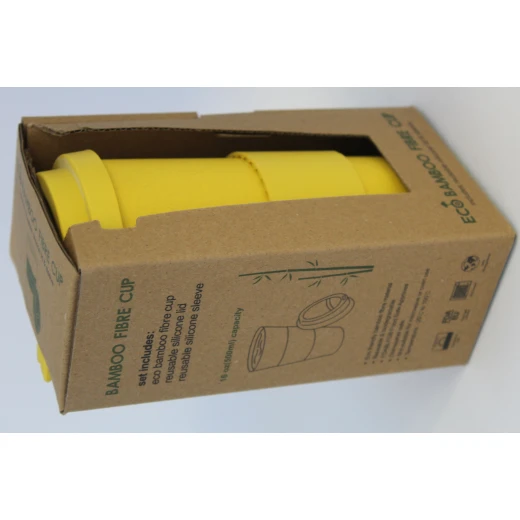 Bamboo Fibre Eco Cup with Silicone Lid – 500 ml - Sstationery - Image 2