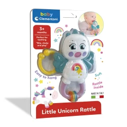 Clementoni – Little Unicorn Rattle – Sensory Baby Toy with Crinkle & Teething Features – Model 17778 – Made in Italy