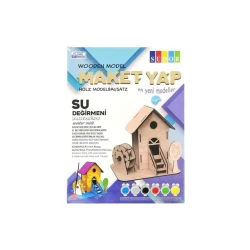 SUDOR Wooden Water Mill Kit – Assemble & Paint Educational Model with Paints and Brush