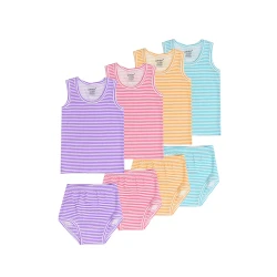Junior Baby Girls set & Striped Panties, (9-12 M)
