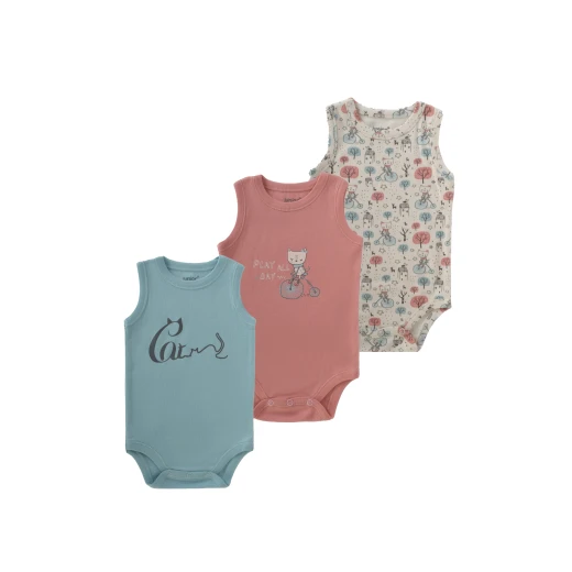 تبانات داخلية بدون أكمام من جونيور (القطة السعيدة)، مجموعة من 3 قطع، 18-24 شهر - جونيور كلوذينج - Image 2