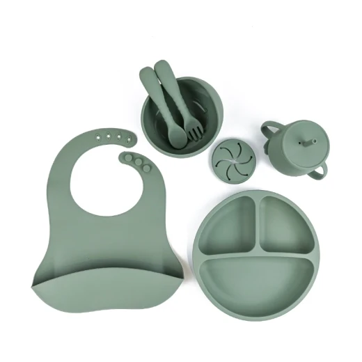 Ozey Silicone Baby Feeding Set Green - OZEY - Image 5