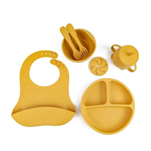 Ozey Silicone Baby Feeding Set Yellow - OZEY - Image 2